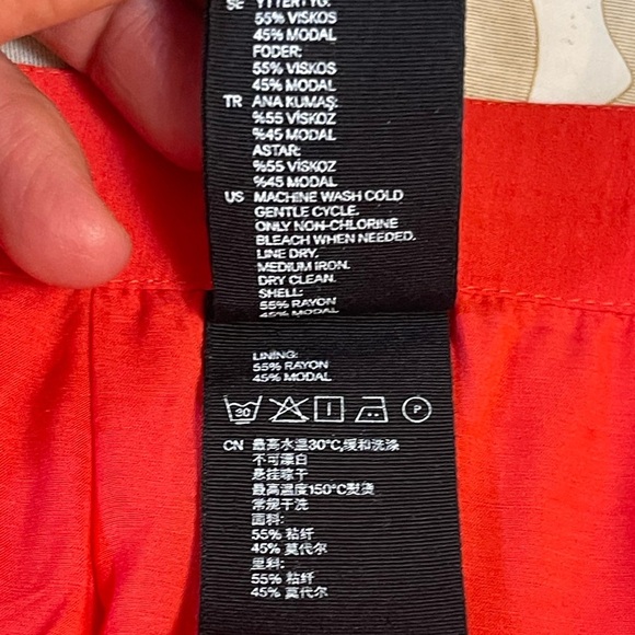 & Other Stories Los Angeles Atelier Women's Red A-Line Midi Skirt Lined Size 12 - Picture 8 of 11